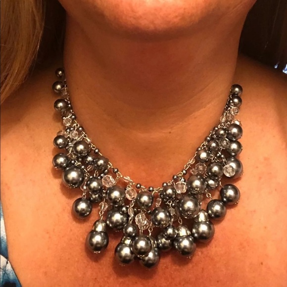 Silver And Clear Bead Necklace - Picture 3 of 5